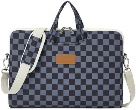 canvaslife Water Black Checker Pattern Laptop Shoulder Messenger Bag for 16 inch and 15.6 inch-16 inch Laptop
