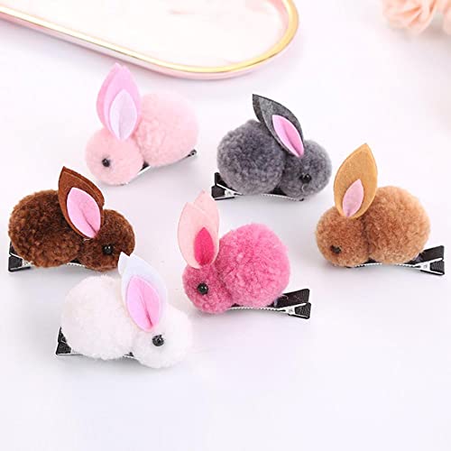 2 fermagli per capelli con coniglietto in peluche