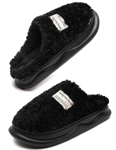 Image of Slippers for Women Men, Memory Foam Slippers for Women, Soft Thick Fuzzy Bedroom House Shoes Indoor Outdoor