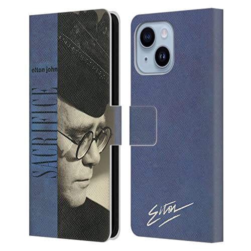 Étui portefeuille Elton John pour iPhone 14 Plus en cuir Head Case Designs