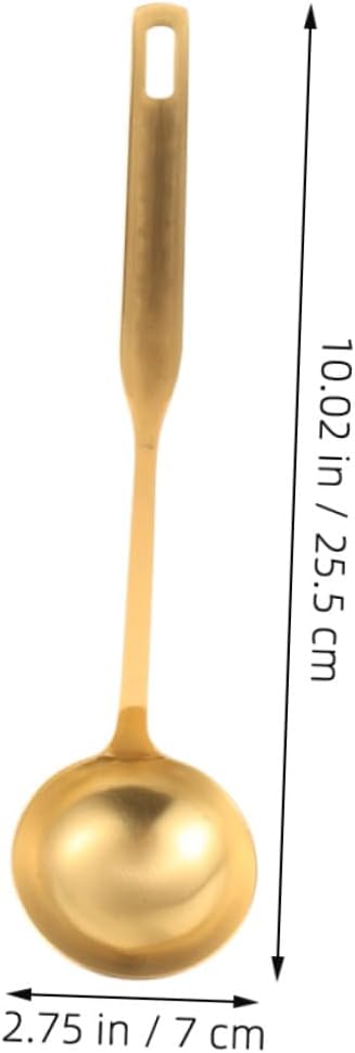 2 Pack Gold Stainless Steel Soup Ladles Thickened Serving Spoons