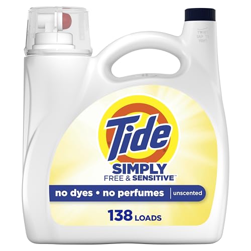Image of Tide Simply Liquid Laundry Detergent, Free & Sensitive, 138 Loads, 173 fl oz