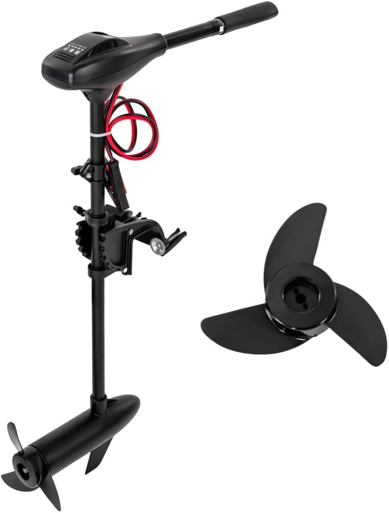 40/58/lb 12V Electric Trolling Outboard Motor Fishing Boat Engine Heavy Duty Outboard Motor Retractable Handle Troller for Small Boat Fishing, Inflatable Boats/Fishing Boats US (40LB)
