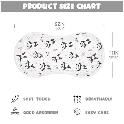 vvfelixl Cute Panda Dance Ballet Burp Cloths for Baby Boy Girls Baby Washcloths Burp Rags 1 Pack2