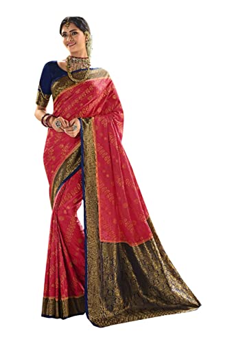 Sari traditionnel en satin de soie pour femme vêtement de fête semi-cousu