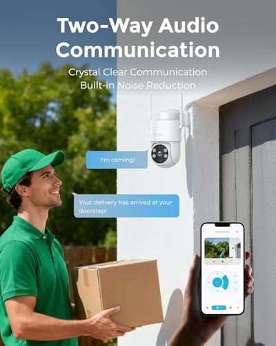 Image of Devo Solar Security Camera Wireless Outdoor for Home, 2.3K Color Night Vision, 360 AI /PIR Human Detection, 2-Way Audio, WiFi 6, IP66 Waterproof, Triple Alert System White