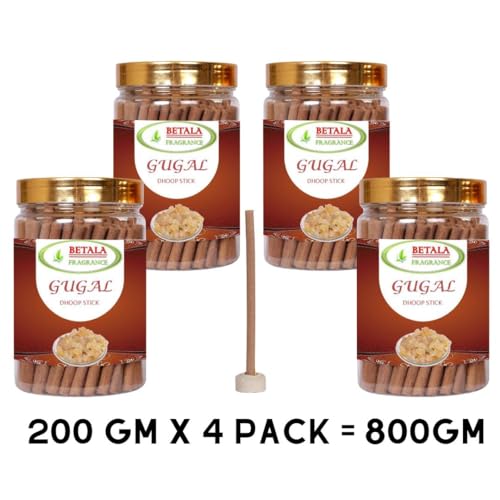 Image of Betala Fragrance Flavour Dhoop Sticks for Pooja, Pack of Gm Dhup Batti with Holder, Agarbatti, Incense Stick, Sandal, Cones, Cup, Sambrani (800 Gm, Guggal)
