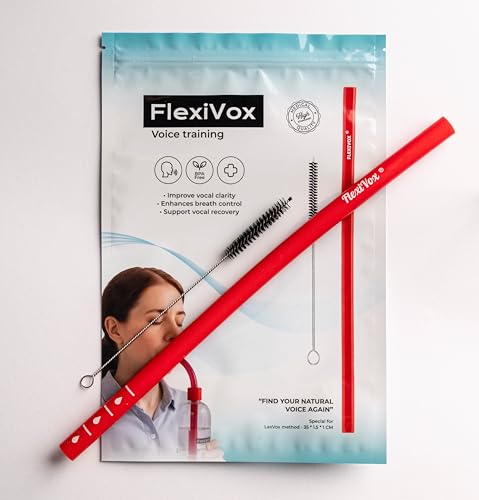 FlexiVox® compatible con Método Lax Vox | Ideal para Entrenamiento Vocal SOVT, utilizado por Cantantes, Logopedia y Terapia de Voz | Tubo Calibrado 35cm, Cepillo y eBook incluido