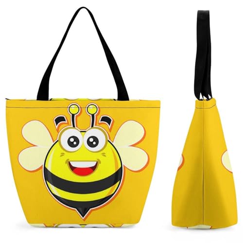Sac à main pour femme Abeille Jaune grand sac de shopping et voyage 28.5x18x32.5cm