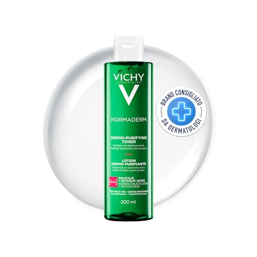 Vichy Normaderm Pore Tightening Toner, Purifying and Mattifying, With Salicylic and Glycolic Acids 200ml