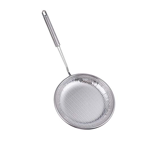 Hemoton Scolapasta in Acciaio Inox Scoop Hot Pot Intagliato Cucchiaio Skimmer Cibo Servire Mestolo Frittura Strainer Utensili da Cucina per la casa Ristorante - 20 cm (Argento)