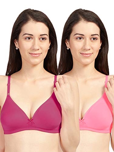 Image of SONARI Omania Womens Non-Padded Cotton Polyester Bras - Solid, Non-Wired, Medium Coverage, Hand Washable (Pack of 2)