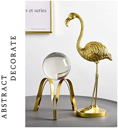 Hosoncovy Metal Crystal Ball Ornaments Clear Crystal Ball with Metal Stand Transparent Crystal Ball Home Furnishings with Metal Stand Home Ornament Home Decoration (Arch Holder) - Image 4