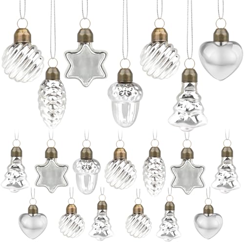 YiYa 24 Pcs Weihnachtsbaumschmuck Glas Mercury Glas Weihnachtskugel...