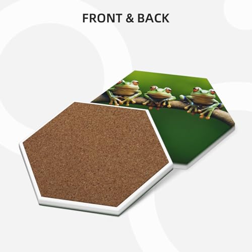 Dessous de verre céramique hexagone Lot de 6 avec support pour table - 3