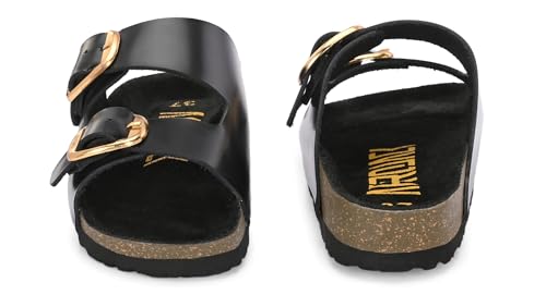 Image of AFROJACK Orginal Leather Sandals | Casual Sliders For Womens Stylish, Outdoor & Fashion Forward, Comfortable Cork Sandals for Women With Natural Cork and EVA Sole (sw406)