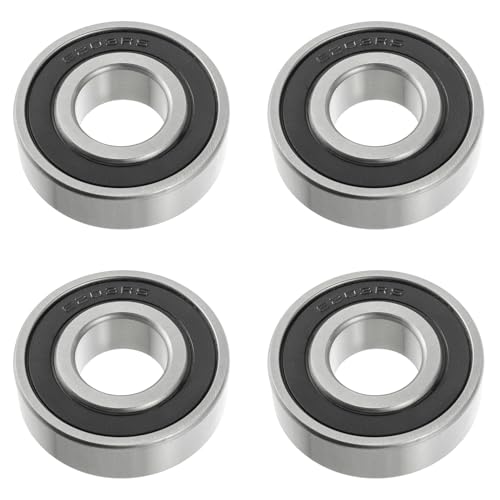 HUAREW 6203 2RS Roulement a Bille, Fabriqué en Acier à Roulements 17 mm x 40 mm x 12 mm, Roulements à Billes à Gorge Profonde Doublement Blindés（4 Pcs）