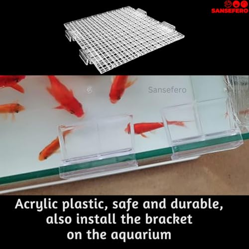 Image of SANSEFERO 10 MM Acrylic Aquarium Fish Tank Lid Cover Support Clip Clamp for Rimless Aquarium And Glass Top, Plastic Fish Tank Cover, Aquarium Hoods (10 MM) 6 Pieces