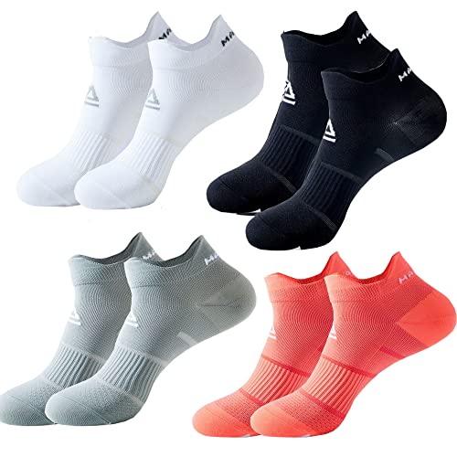 SYXLS 4 Paires Sport Chaussettes, Chaussettes Basses Homme Femme, Socquette de Sport Chaussette Courtes, Confortable Antidérapantes Respirant Chaussettes de Baskets Cover