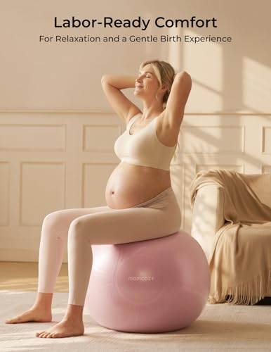 Image of Momcozy BirthEase Pregnancy Ball Set, Birthing Ball with App Full-Journey Courses, BPA-Free PVC & Anti Burst Exercise Yoga Ball for Maternity, Labor, Physio, Recovery