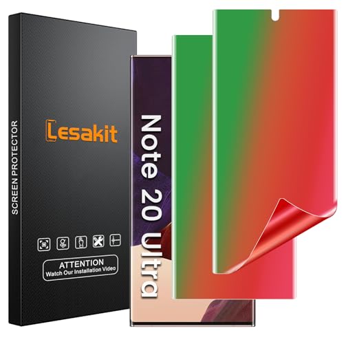 Lesakit 2 Pack Gradient Color Privacy Screen Protector for Samsung Galaxy Note 20 Ultra 6.9 inch Anti-spy Flexible Screen Protector [Support Fingerprint ID] High Sensitivity Case Friendly