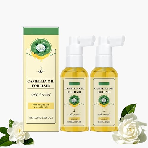 Camellia Hair Oil Spray - Frizz Control, Shine Boosting, Moisturizing &amp; Smoothing, Nourishes &amp; Strengthens Hair, Unisex Daily Hair Care (2 Packs, 1.69 fl oz Each)