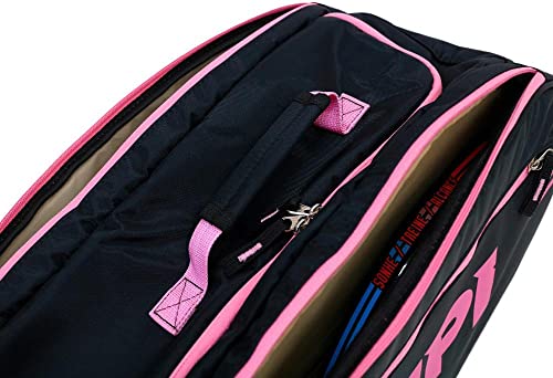 Raqueteira Hupi Pro Preto e Rosa para Beach Tennis e Padel, Cor: Rosa
