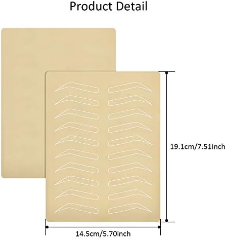 6 Pieces Eyebrow Tattoo Skin Latex Microblading Practice Tattoo Skin Practice Sheet No Ink Needed Practice Skin Double Sided Practice Skin (White Eyebrow Tattoo Skin)