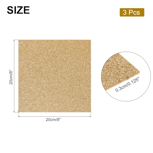 Image of MECCANIXITY 3Pcs Brown Glitter Acrylic Sheets 1 /8 inch Thickness 8 inch x 8 inch Glossy PMMA Fluorescent Plastic Sheets Extruded Translucent Blanks for DIY Art Crafting Laser Cutting & Engraving