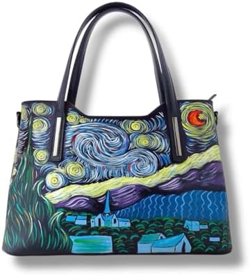 Borsa Dipinta a Mano – LA NOTTE STELLATA QUADRO FAMOSO - Borse Do...