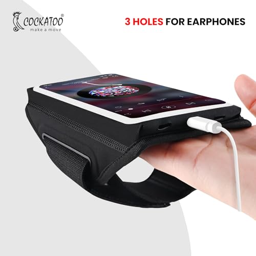 Image of Cockatoo AB01- Adjustable Sports Arm Band, Waterproof Anti Sweat PU Material, Black