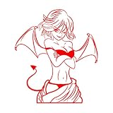 Adesivo murale e da parete in vinile Temptress Devil Girl Fashion 54x61,7 cm Non danneggiare la superficie della parete Grande Red