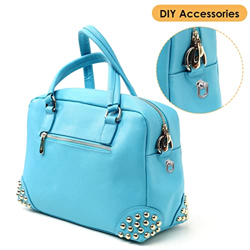 Grevosea 12 Pieces D Ring Stud Screw Ball Post Head Buttons 180° Rotatable Brass Rivet Button Ball Studs Rivets Silver Metal Ring For Diy Leather Wallet Strap Belt Handbag #TOP5