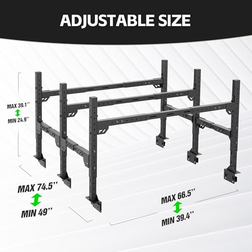 Image of YZONA Adjustable Ladder Bed Racks Compatible with Silverado /Sierra /Ram /Ford F-Series /Tacoma /Tundra /Titan /Frontier /Colorado /Canyon /JT /Ranger /Maverick, Universal Truck Cargo Rack