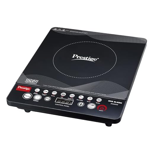 Prestige Iris Sleek 2000 Watts Induction Cooktop-Individual Touch Buttons| 4KV Surge Protection | 8 Preset Indian Menu Options & Timer | Automatic Voltage Regulator | 1Y Warranty | Black|BIS Certified