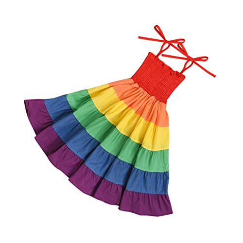 Vestido de colores sin mangas Beavorty rojo para fiestas y playa