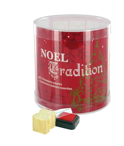 * Autres Marques * Set de 10 Sellos Navidad Tradition + 3 entinas: Rojo, Oro y Plata