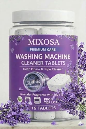 Image of 16 Pcs Lavender scented Washing Machine Deep Cleaner Descaler Tablets for All Front and Top Load Machines, with Descaling and Stain-Removing Power (Pack of 16) (16, 1)