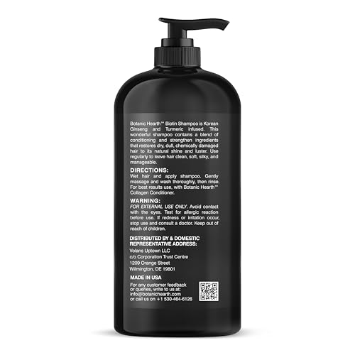 Image of Botanic Hearth Biotin Shampoo | Infused With Korean Ginseng & Turmeric For Stronger, Thicker | Looking Hair | Sulfate & Paraben Free | 16 Fl. Oz