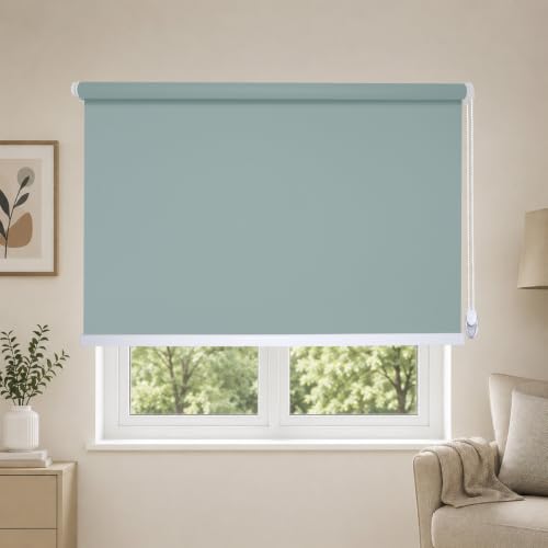Image of 100% Blackout Roller Blind for Windows|Room Darkening & Privacy Protection Window Shade Blinds|Home, Bedroom, Living Room & Office|Slate Blue, 5X10 Feet, Pack of 1