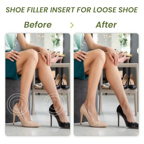 Image of Shoe Filler for Too Big Shoes - 4 Pairs Shoe Cushion Inserts for Flats
