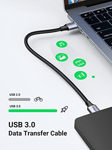 UGREEN USB Cable, USB 3.0 A to A Data Cable Braided, 5Gbps High Speed Transfer USB Type A Male to Male Lead, Compatible with External Hard Drive, Consoles, Blu-ray, Printer, Camera, Fan Cooler (2M)