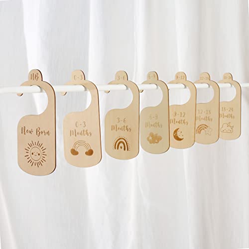 Eerkeod Baby Closet Dividers For Clothes, Wooden Double-Sided Baby Clothes Size Hanger Organizer From Newborn To 24 Months For Boho Nursery Decor, Baby Boy Gift Set New Born Shower Gifts #TOP7