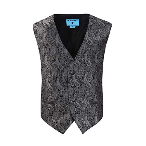Epoint Men's Fashion Exporters Waistcoat Paisley Microfiber Vest Pre-tied Bow Tie3