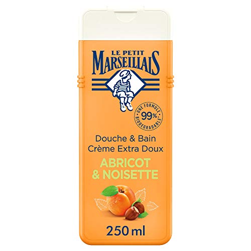 Le Petit Marseillais Extra Gentle Bath & Shower Cream Apricot & Hazelnut Organic 650ml, Extra soft bath apricot hazelnut