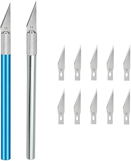 2 Pieces Precision Carving Craft Knife, Art Knife with 10 Pieces Stainless Steel Blades, for Cutting Carving Scrapbooking, Stencil, and DIY Project