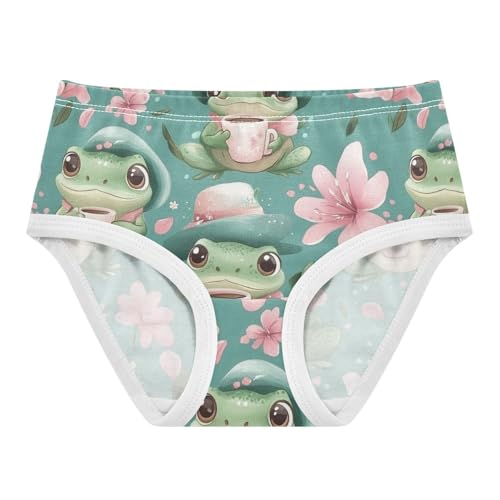 Wusikd Cartoon Frogs Hats Girls' Underwear Cotton Cute Girls Briefs Soft Toddler Underwear 2T