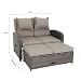 greemotion Rattan-Lounge Bahia Rondo, Sofa & Bett aus Polyrattan, Indoor & Outdoor, 2er Garten-Sofa mit Stahl-Gestell, Daybed, braun-beige