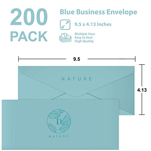 Business-Envelops-200-Pack-10-Blue-Envelopes-Standard-Square-Flap-Gummed-Seal-Perfect-for-Invitations-Office-Checks-Letter-Mailing-Crafts-Printable-Windowless-4-18-x-9-12-Inches