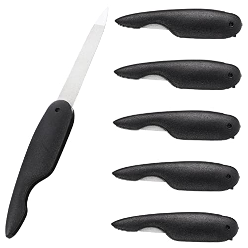 DECORNIJIA 6pcs Curved Nail Files for Natural Nails Trim Metal